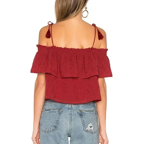 🥥 Revolve Blossom Top in Palm Floral Embroidery - Picture 3 of 8